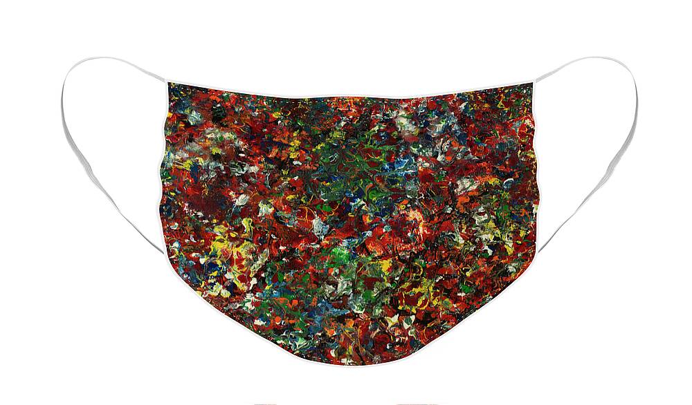 Abstract Face Mask featuring the painting Enamel 1 by James W Johnson