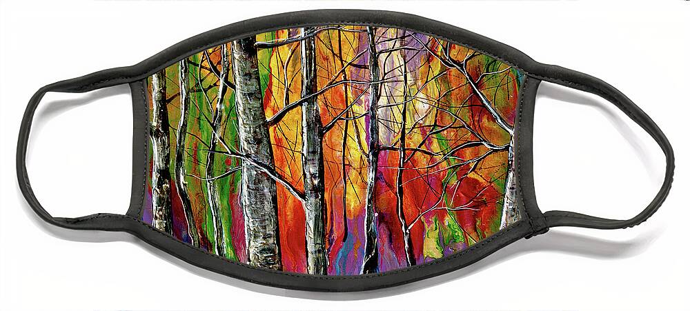 Olenaart Face Mask featuring the painting Enchanted Universe by OLena Art