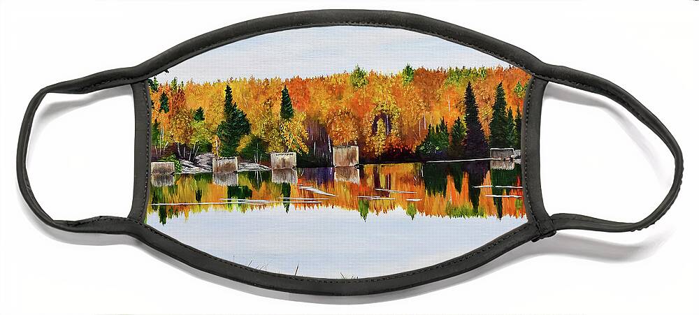 English Brook Face Mask featuring the painting English Brook Showcase by Marilyn McNish