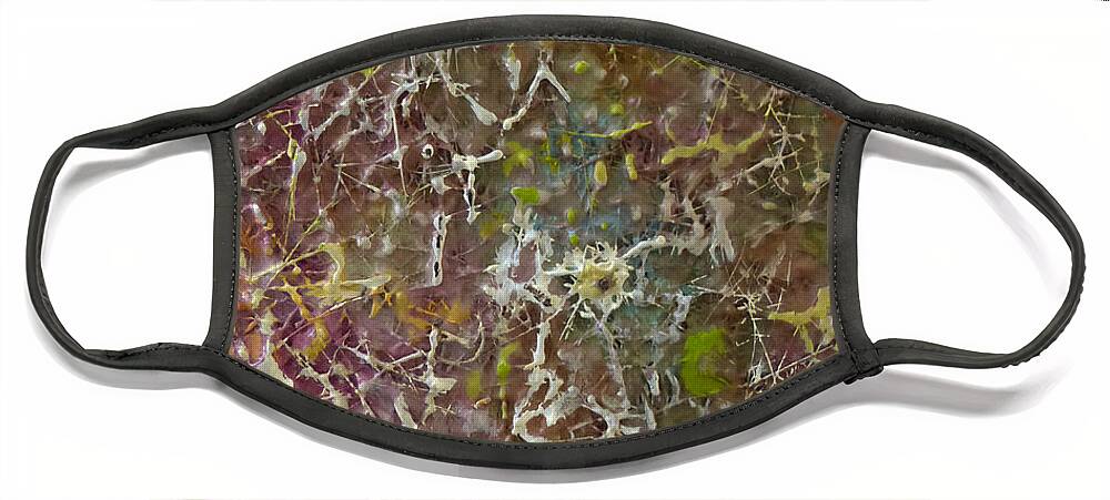 An Abstract Oil Painting On A Plate Made Of Epoxy Resin. Multicolored Face Mask featuring the painting Epoxy resin by Elzbieta Goszczycka