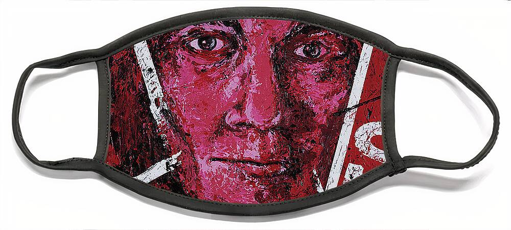 Guitarist Face Mask featuring the painting Eruption by Steve Follman