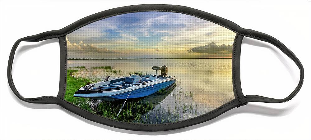 Boats Face Mask featuring the photograph Evening Fishing Boat by Debra and Dave Vanderlaan