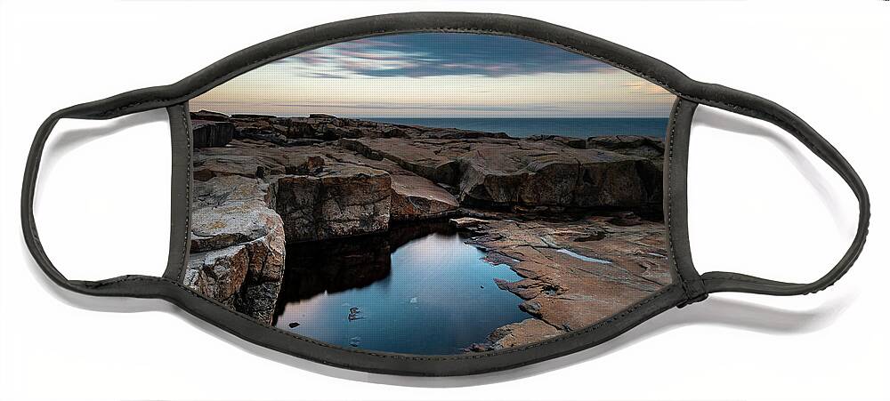 Cadillac Face Mask featuring the photograph Evening Light at Schoodic Point by William Christiansen