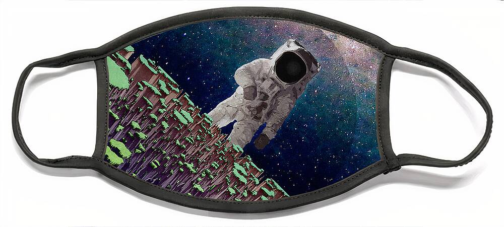 Space Face Mask featuring the digital art Exploring Space by Phil Perkins