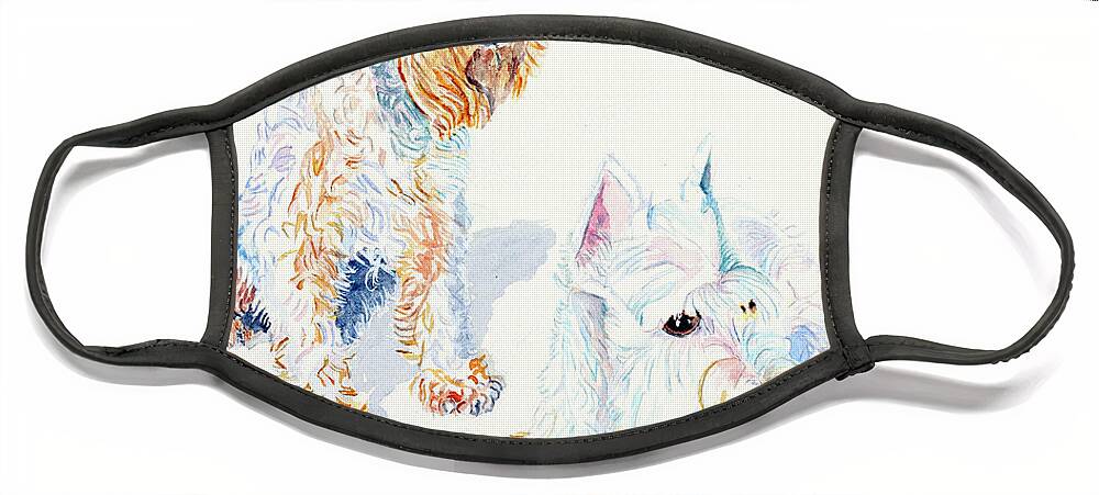 West Highland Terrier Face Mask featuring the painting Faith and Zeke by Barbara F Johnson