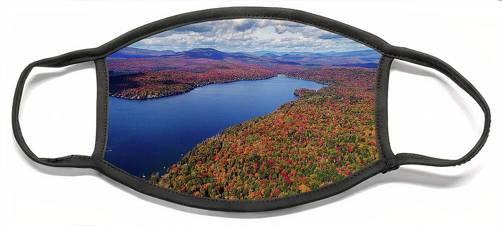 Maidstone Lake Face Mask featuring the photograph Fall at Maidstone Lake, Vermont by John Rowe