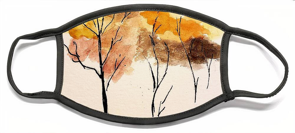  Face Mask featuring the painting Fall by Margaret Welsh Willowsilk