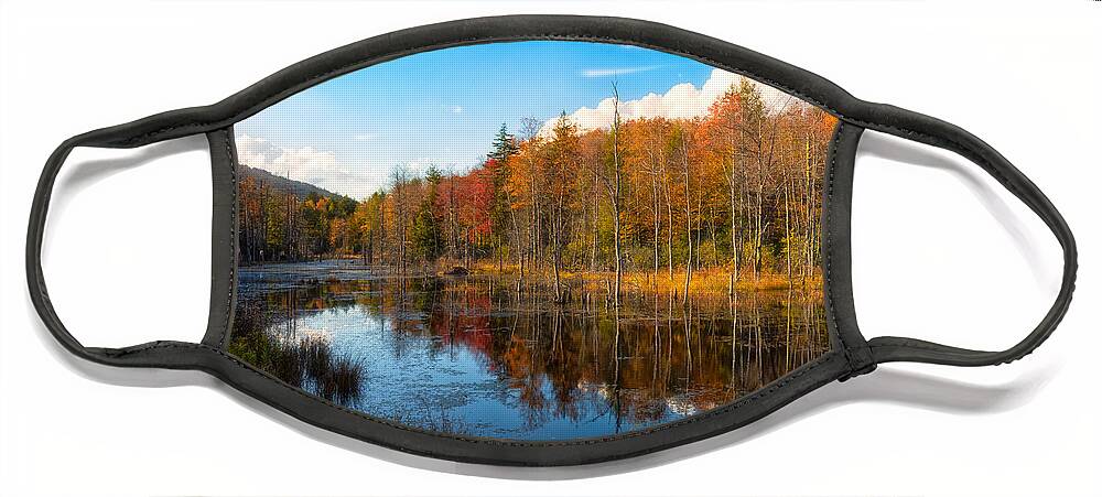 Fall Reflections Face Mask featuring the photograph Fall Reflections by Russell Pugh