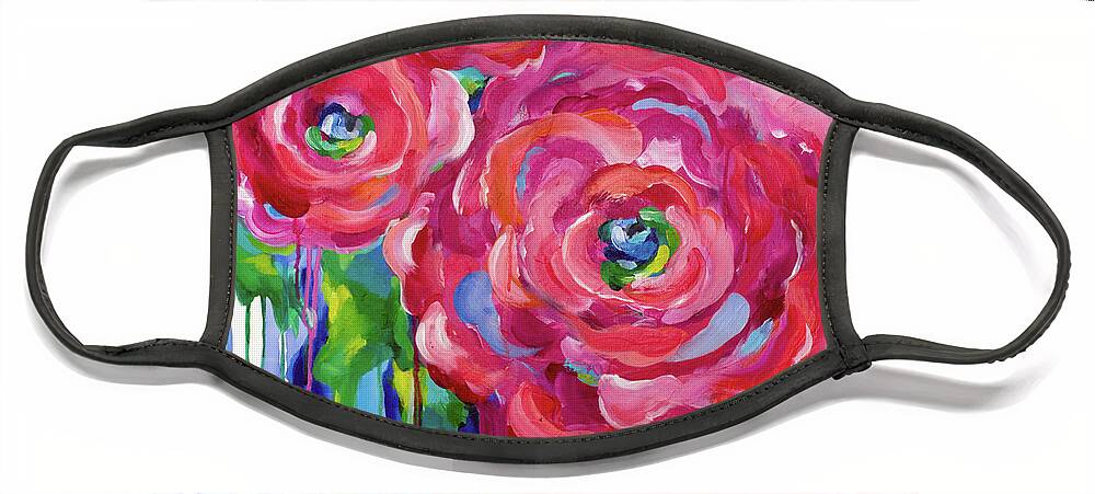 Floral Face Mask featuring the painting Falling For You by Beth Ann Scott