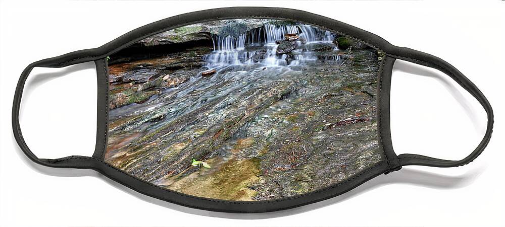 Fall Creek Falls State Park Face Mask featuring the photograph Falling Water And Bridge by Phil Perkins