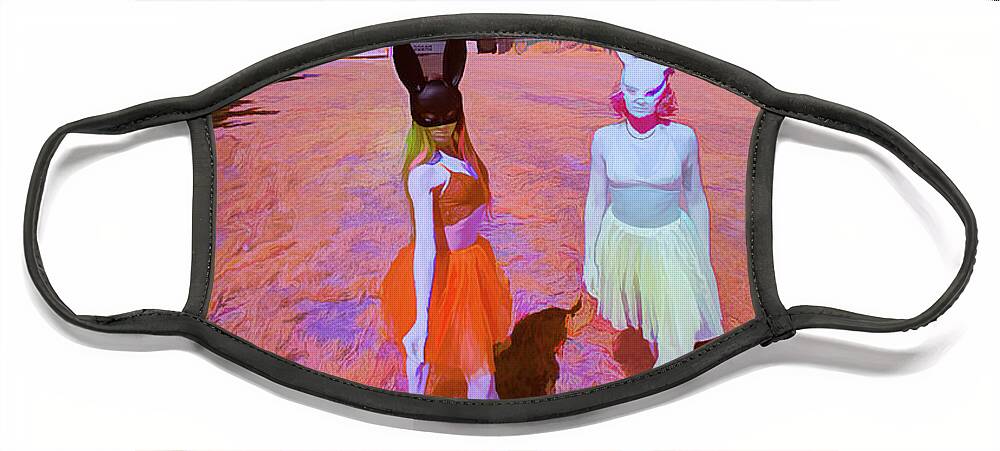 Acrylic Face Mask featuring the photograph Fantasy in DUMBO by Alan Goldberg