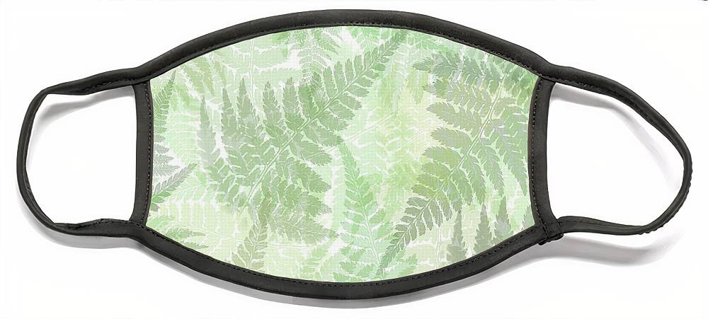 Fern Face Mask featuring the mixed media Fern Leaf Pattern by Christina Rollo