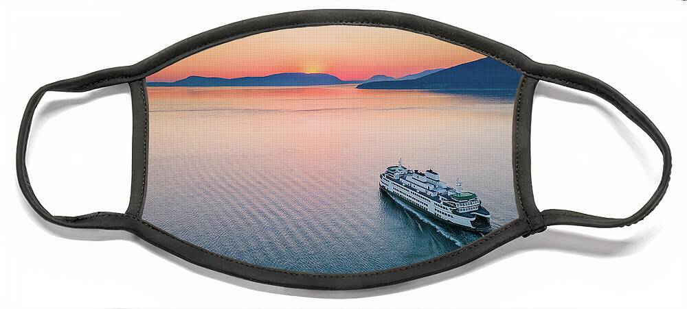 Sunset Face Mask featuring the photograph Ferry Sunset 2 by Michael Rauwolf