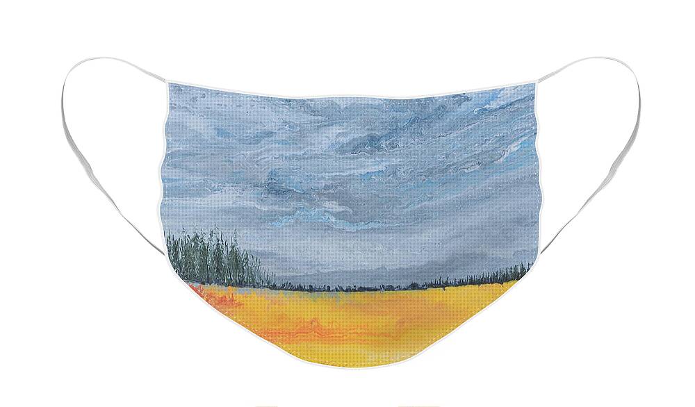 Seascape Face Mask featuring the painting Finn's Fave by Steve Shaw