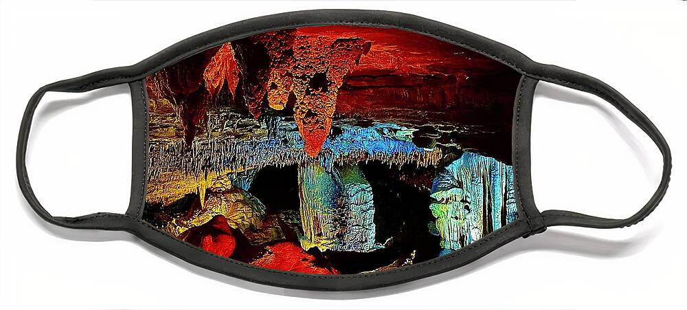 Fire Face Mask featuring the photograph Fire and Ice in the Cave by Michael Oceanofwisdom Bidwell