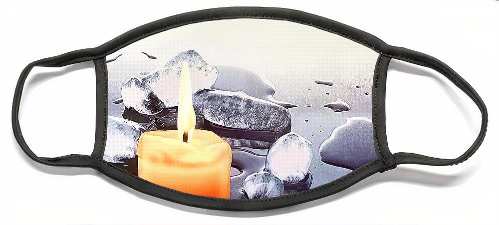 Candles Face Mask featuring the photograph Fire and Ice by Pennie McCracken