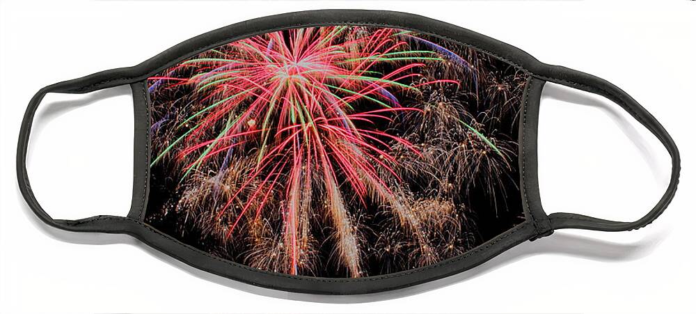 Fireworks Face Mask featuring the photograph Fireworks - July 2021 - 17 by Dale Kauzlaric
