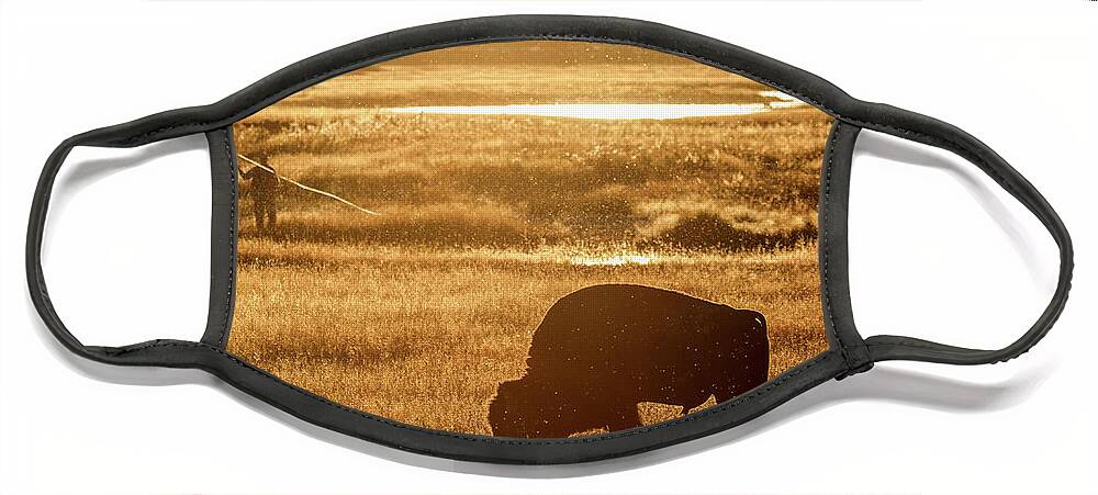 Bison Face Mask featuring the photograph Fisherman's Paradise by Maresa Pryor-Luzier