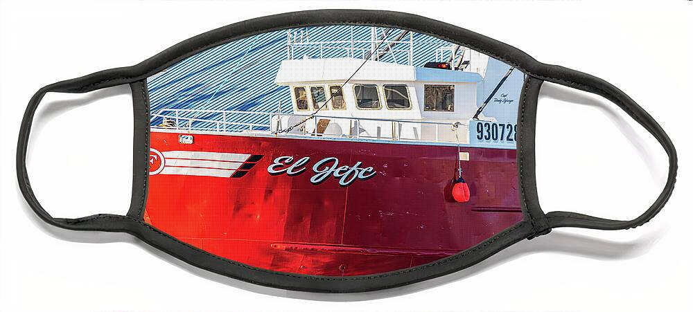 Fishing Face Mask featuring the photograph Fishing Vessel El Jefe at Dock in Beaufort NC by Bob Decker
