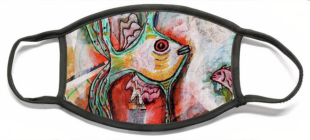 Fish Face Mask featuring the mixed media Fishy Stuff by Mimulux Patricia No