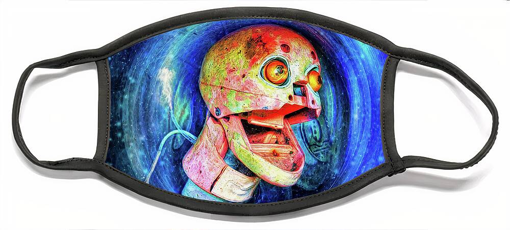 Boldcolor Face Mask featuring the digital art Flight after Impact by Robert FERD Frank
