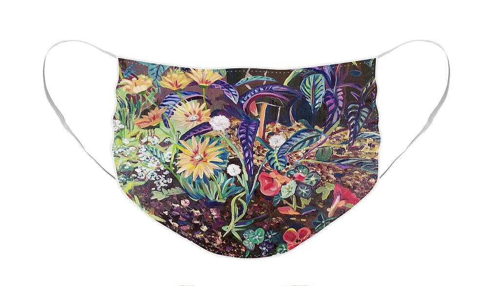 Nature Face Mask featuring the painting Flourishing by Catherine Gruetzke-Blais