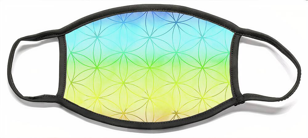 Flower Of Life Face Mask featuring the digital art Flower of Life 1 by Angie Tirado