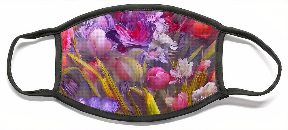 Digital Face Mask featuring the digital art Flowers by Beverly Read