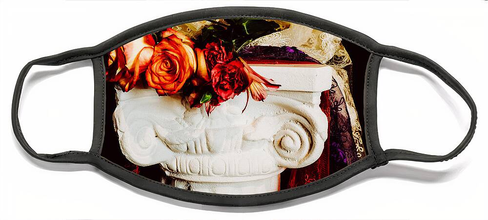 Flowers Face Mask featuring the photograph Flowers On A Pedestal by Windshield Photography