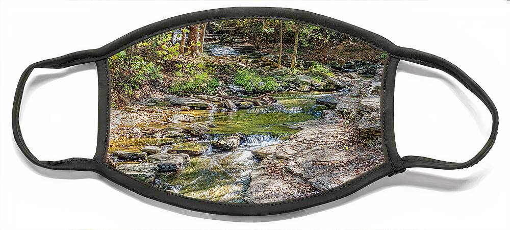 Tanyard Creek Nature Trail Face Mask featuring the photograph Flowing Tanyard Creek by Jennifer White