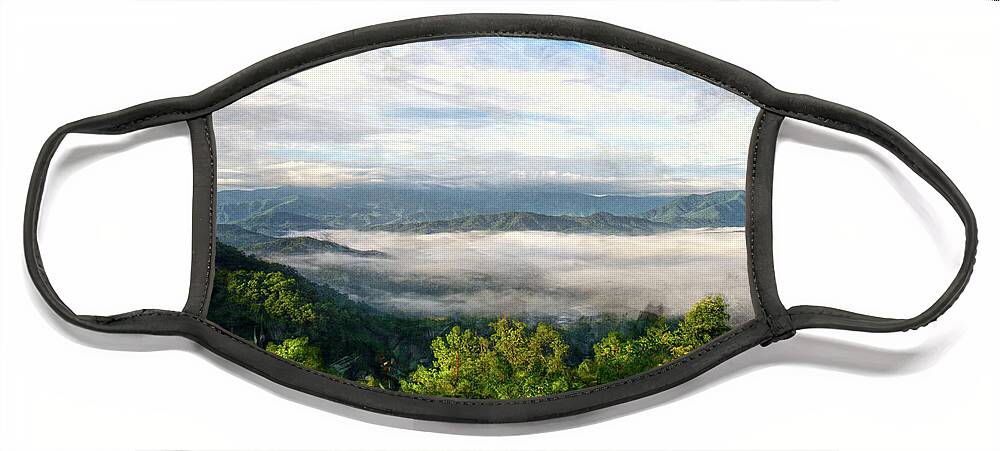 Fog Face Mask featuring the photograph Fog in the Valley 2 by Phil Perkins