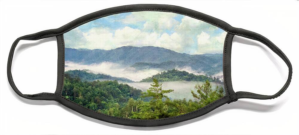 Fog Face Mask featuring the photograph Fog in the Valley 3 by Phil Perkins