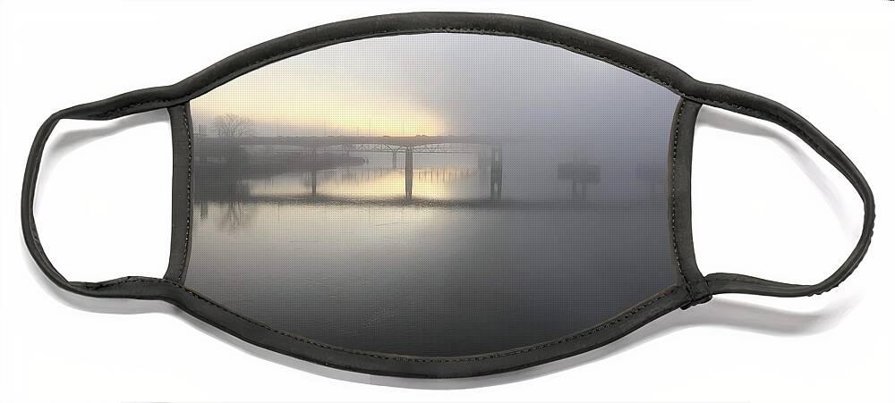 Foggy Face Mask featuring the photograph Foggy December Sunrise by Michael Dean Shelton