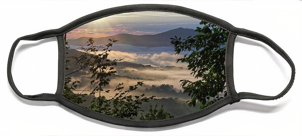 Fog Face Mask featuring the photograph Foothills Sunrise 3 by Phil Perkins