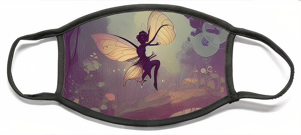 Digital Face Mask featuring the digital art Forest Fairy by Beverly Read