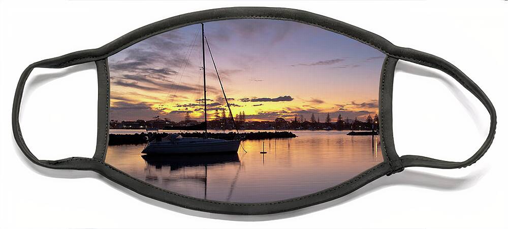 Forster Sunset Photo Prints Face Mask featuring the digital art Forster Sunset 7013 by Kevin Chippindall