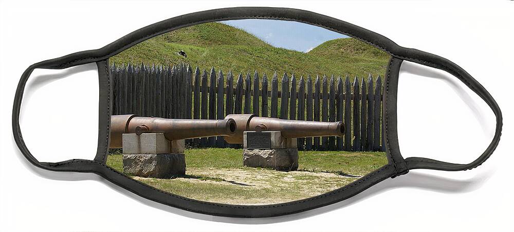  Face Mask featuring the photograph Fort Fisher Cannons by Heather E Harman