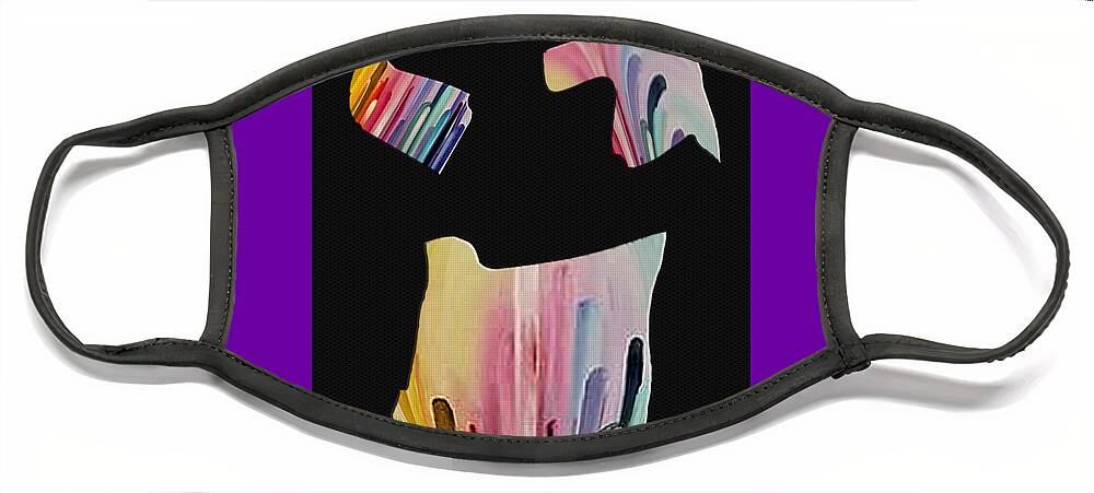 Abstract Art Face Mask featuring the digital art Fragments of My Imagination by Ronald Mills