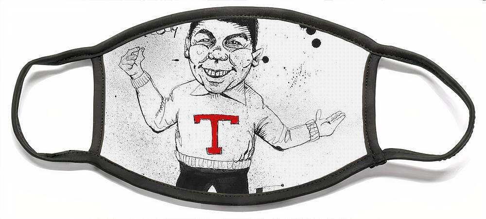  Face Mask featuring the drawing Frankie Lymon by Phil Mckenney