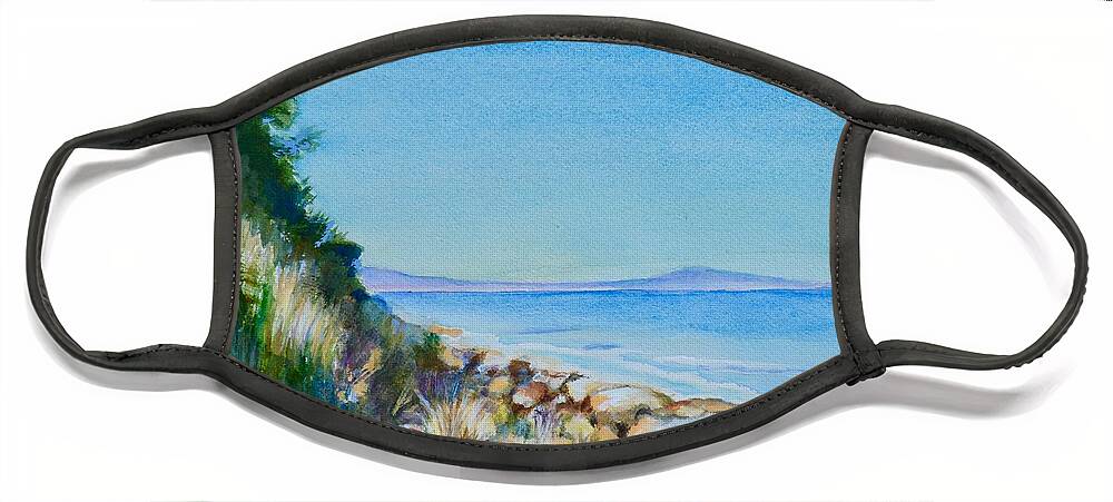 Bay Face Mask featuring the painting Frederick Henry Bay Tasmania by Dai Wynn