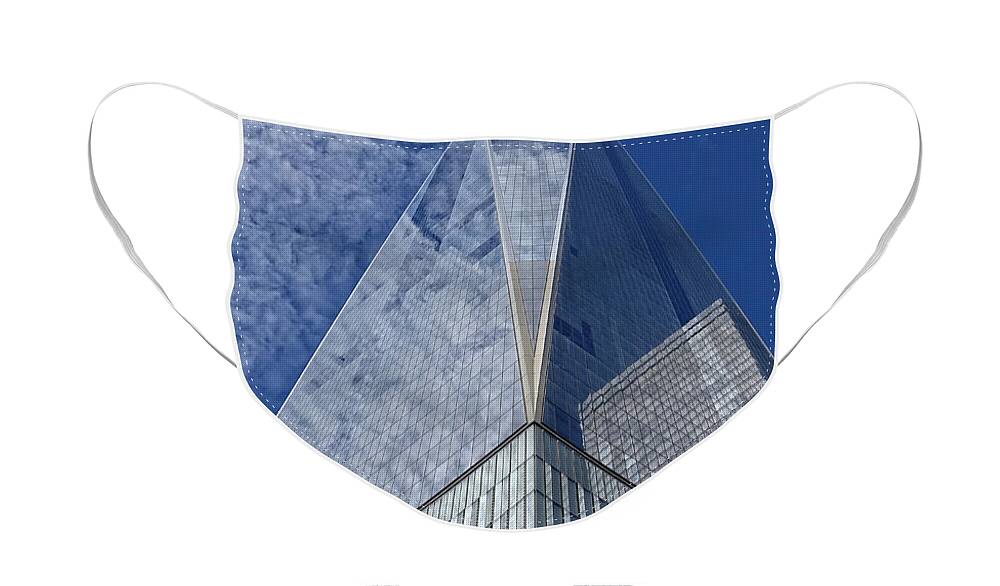 New York Face Mask featuring the photograph Freedom Tower Reflections by Russel Considine