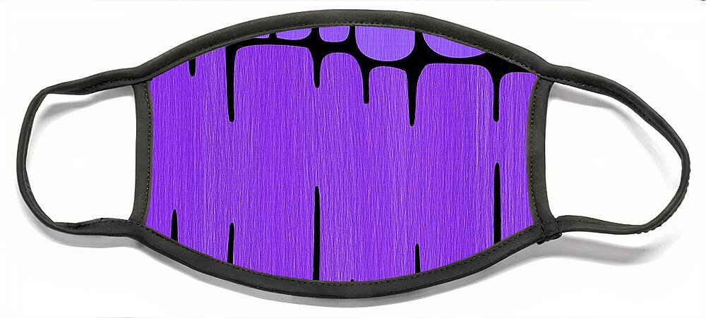 Sounds Waves Face Mask featuring the digital art Frequency in Purples by Donna Mibus