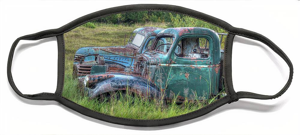 Ford Chevy Face Mask featuring the photograph Friends in Retirement by Kristia Adams