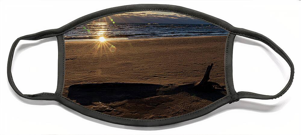 Sunrise Face Mask featuring the photograph Frozen sand sunrise 2 by Eric Curtin