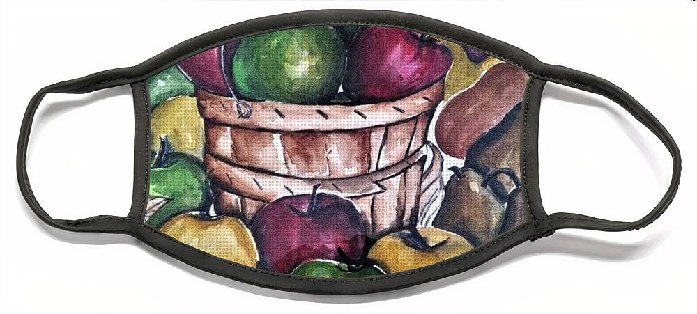  Face Mask featuring the painting Fruit by Angie ONeal