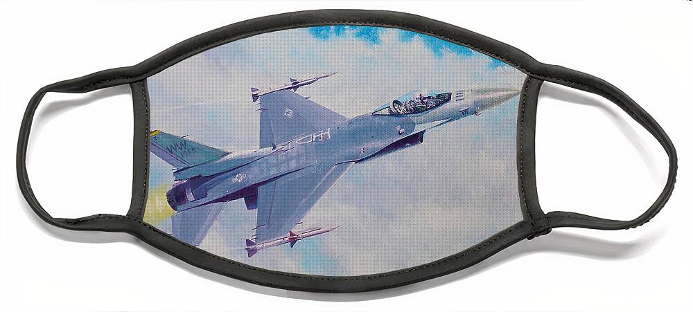 Aviation Face Mask featuring the painting Full Afterburner by Douglas Castleman