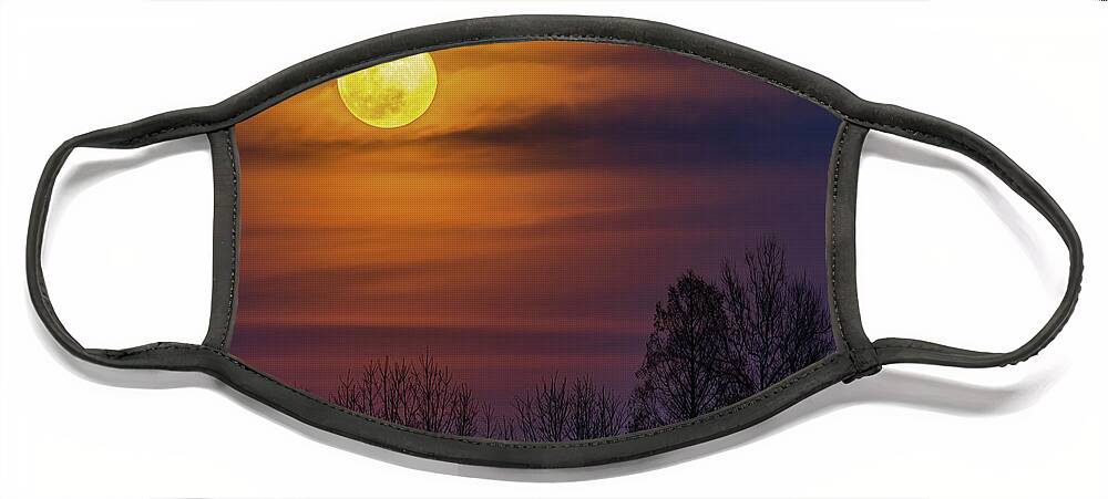 Moon Face Mask featuring the photograph Full Worm Moon Over Allentown by Jason Fink