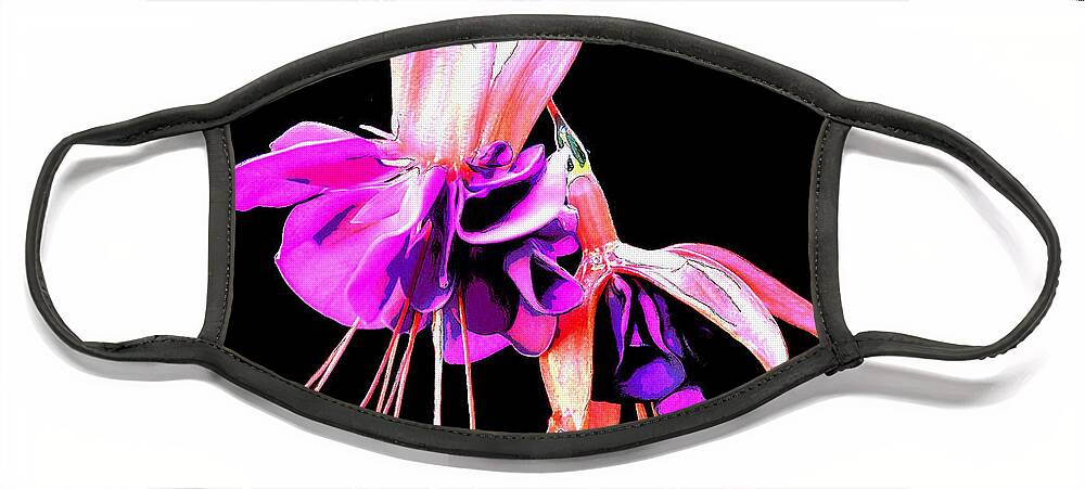 Flowers Face Mask featuring the mixed media Fuschia by Pennie McCracken