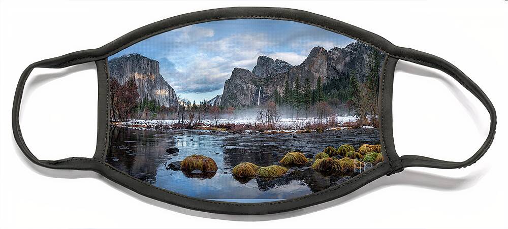 Yosemite Face Mask featuring the photograph Gates of the Valley by Alice Cahill