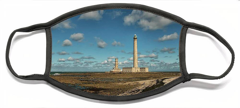 Lighthouse Face Mask featuring the photograph Gatteville Lighthouse 2 by Lisa Chorny
